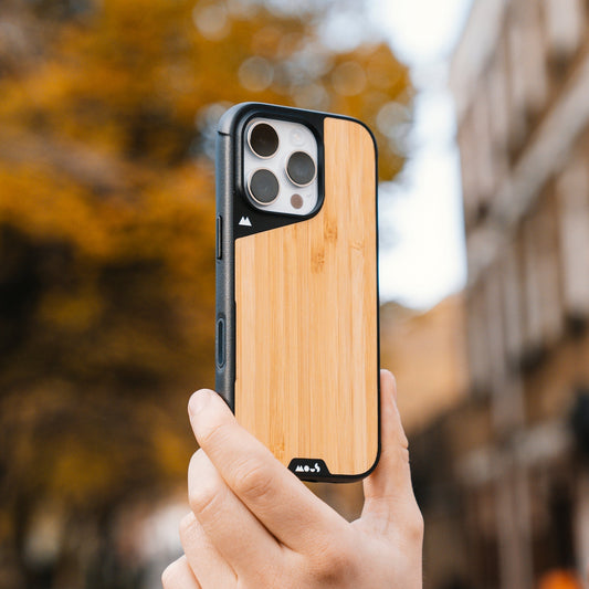 Compatible Bamboo Phone Case with Camera Control Button